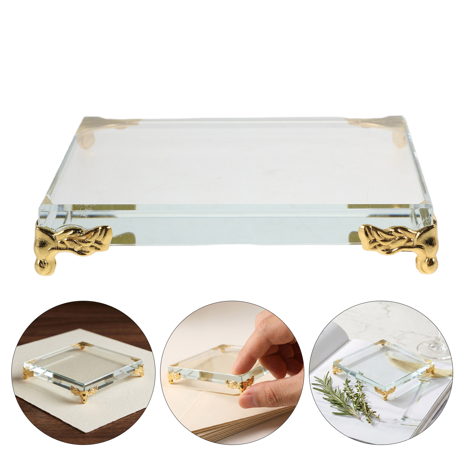 Paper Weight Crystal - Blok Pemberat Kertas Kristal Persegi dengan